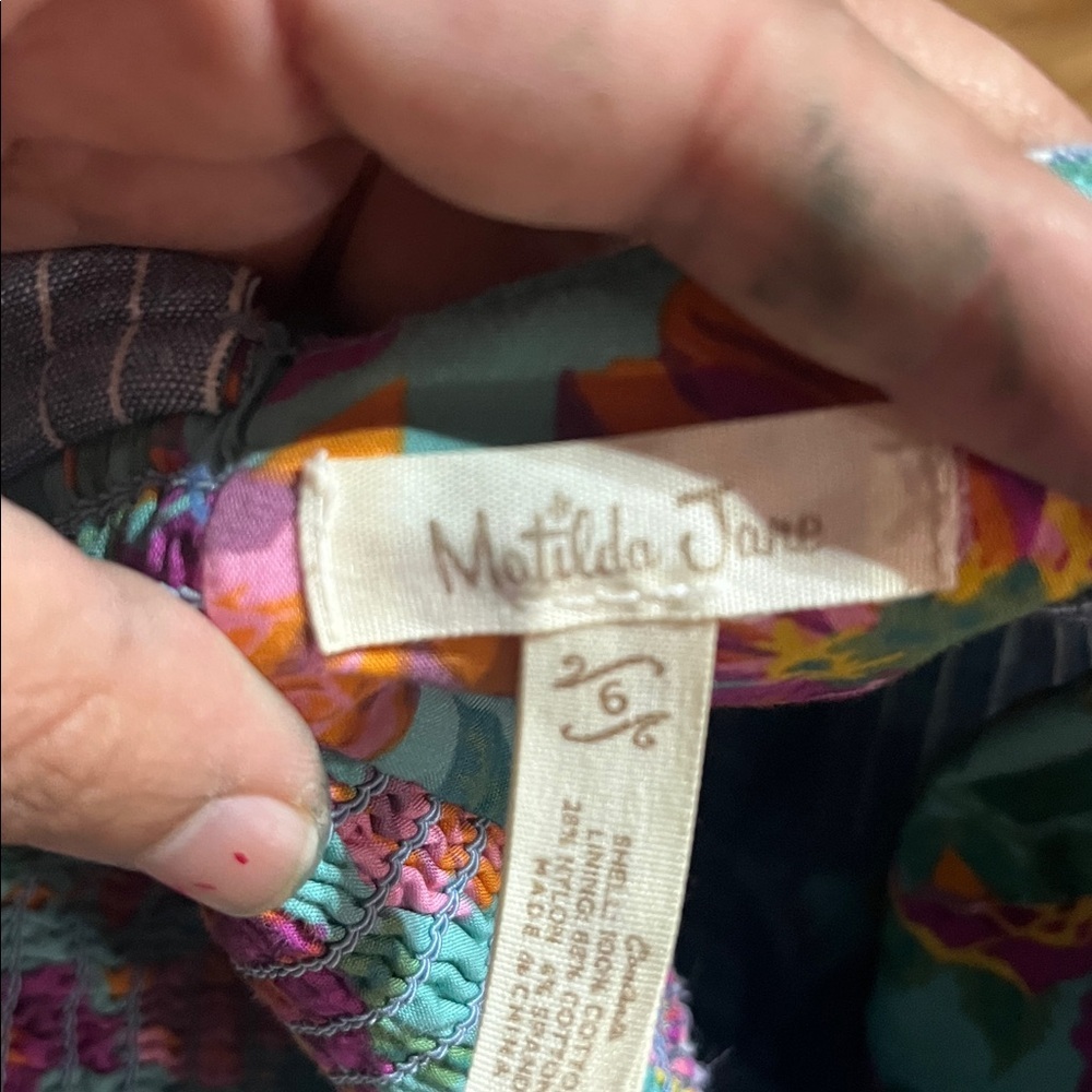 Matilda Jane Girls Chambray Romper With Colorful Buttons & Ruffle Straps - Picture 7 of 7